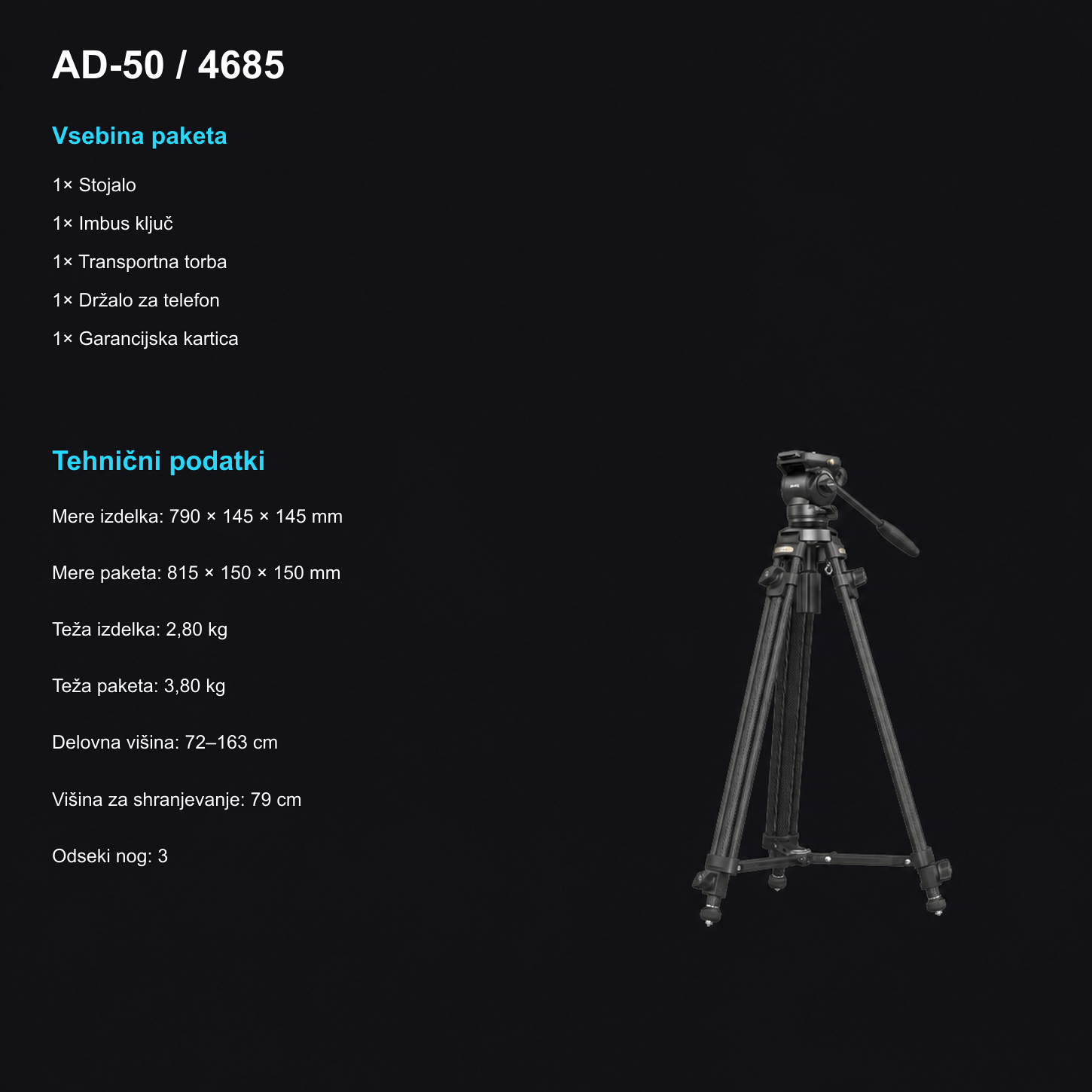 SmallRig AD-50 Lite 4684 – slovenska infografika – 11/12