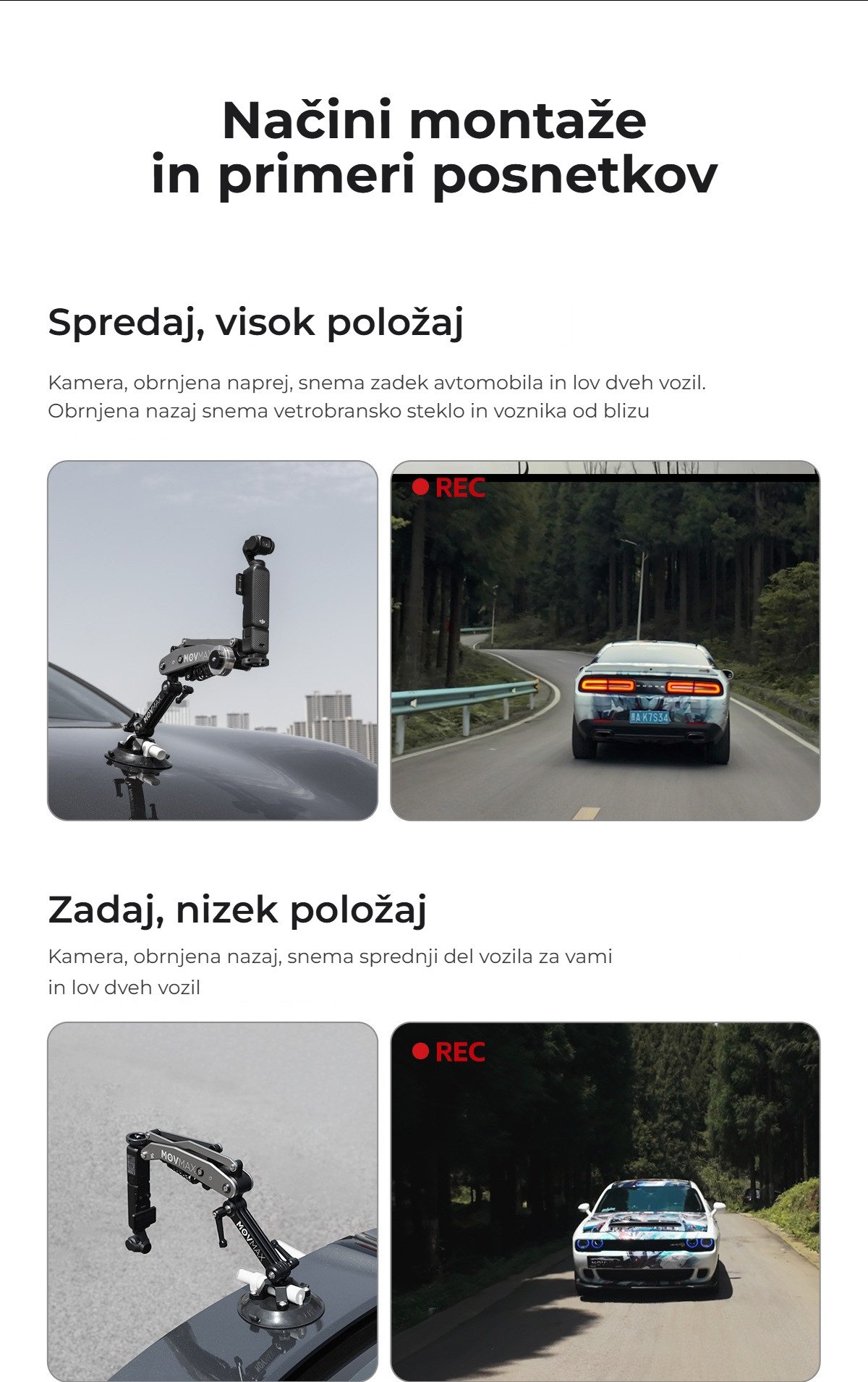 Montaža spredaj in zadaj