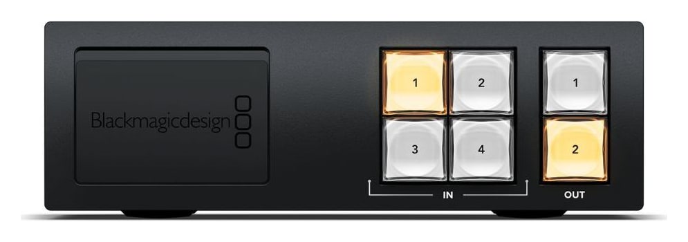 Blackmagic Videohub Mini 4x2 12G – Sprednja plošča za hitre posege