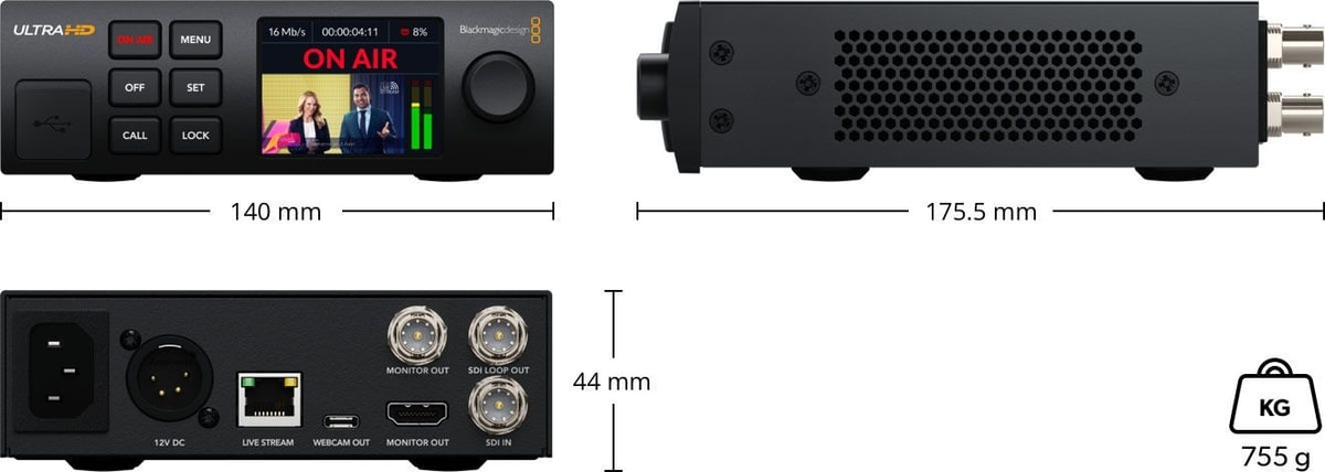 Blackmagic Streaming Encoder 4K – Mere in teža