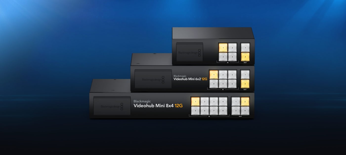 Blackmagic Videohub Mini 8x4 12G – Več virov brez prestavljanja kablov