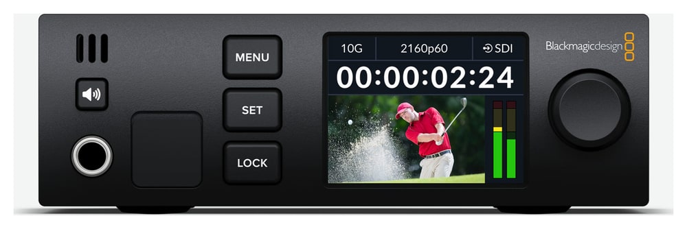 Blackmagic 2110 IP SDI to HDMI 12G – Nadzor na sprednji plošči