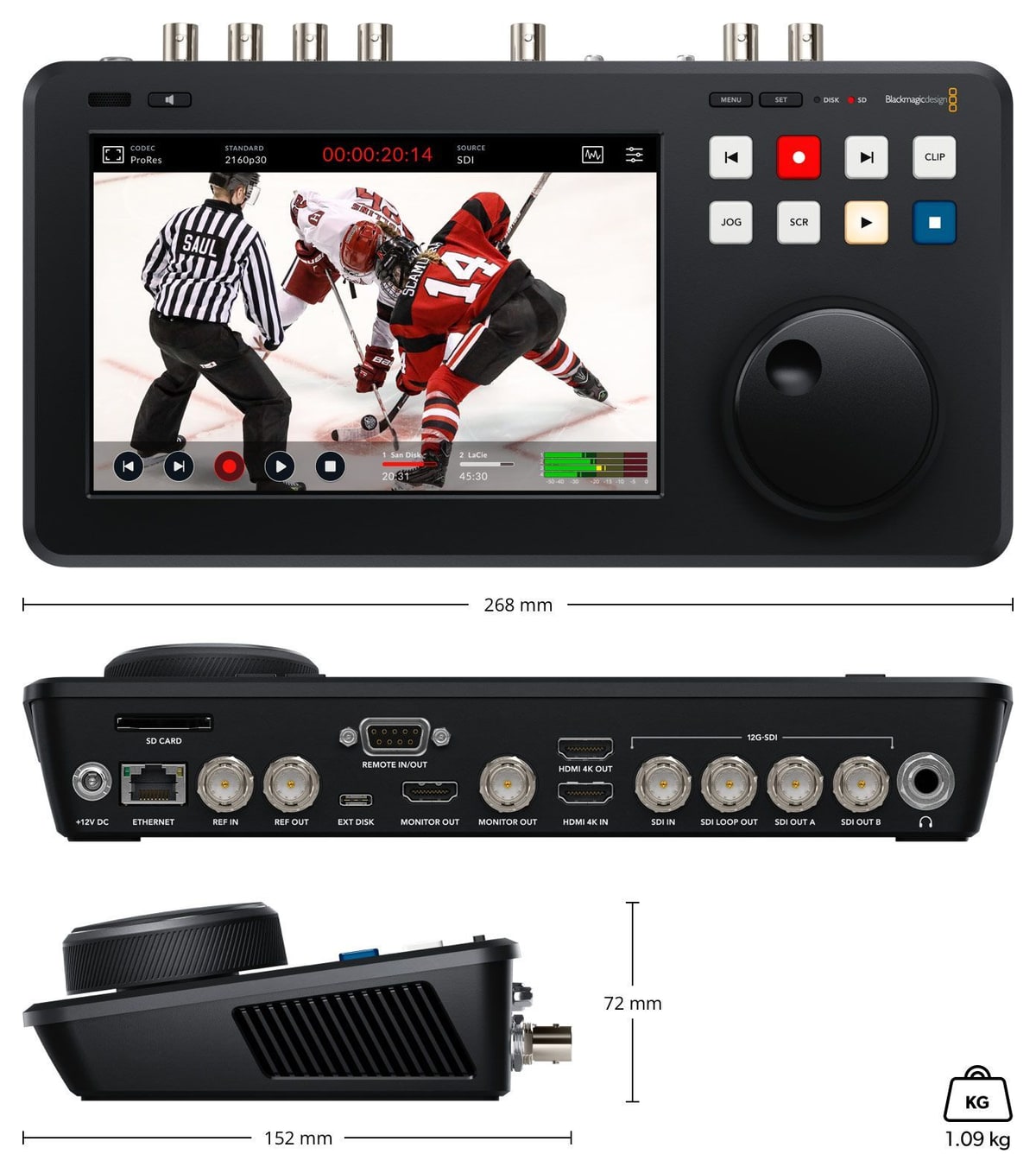 HyperDeck Shuttle 4K Pro 2TB – Mere in teža