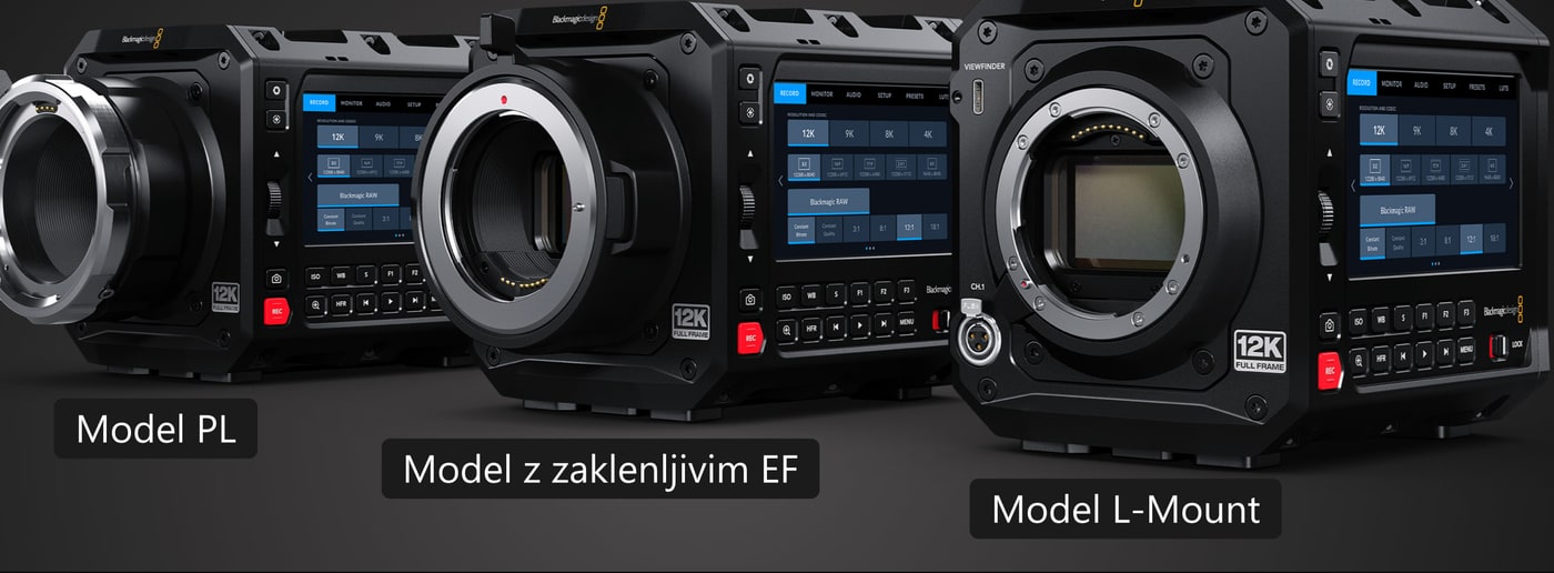 Blackmagic PYXIS – Model PL, Model z zaklenljivim EF, Model L-Mount
