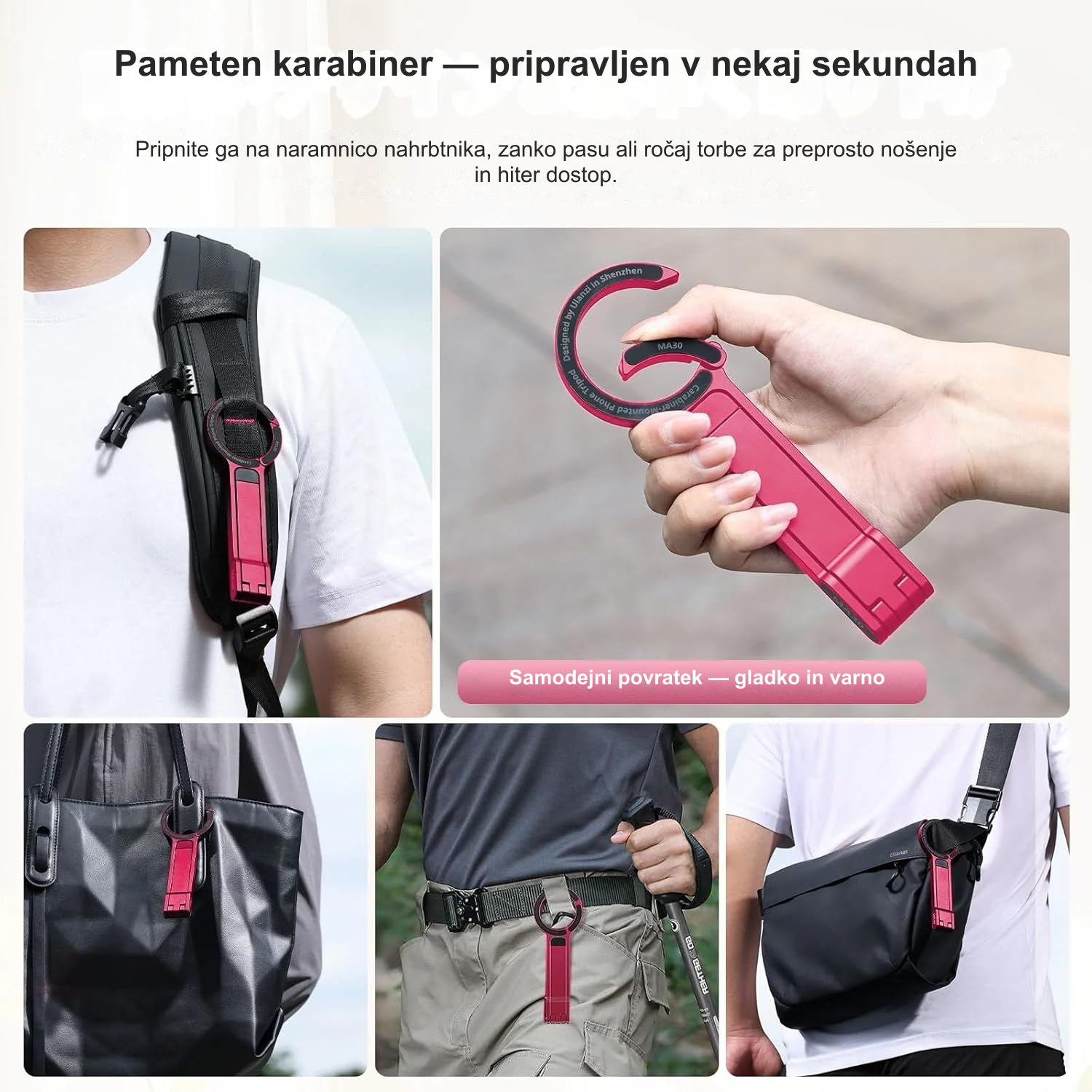Pameten karabiner — pripravljen v nekaj sekundah