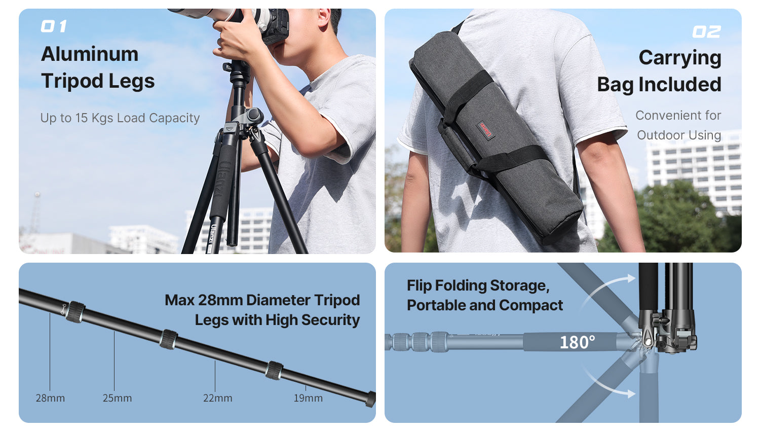 Ulanzi MT-59 Multifunction Aluminum Alloy Camera Monopod Tripod