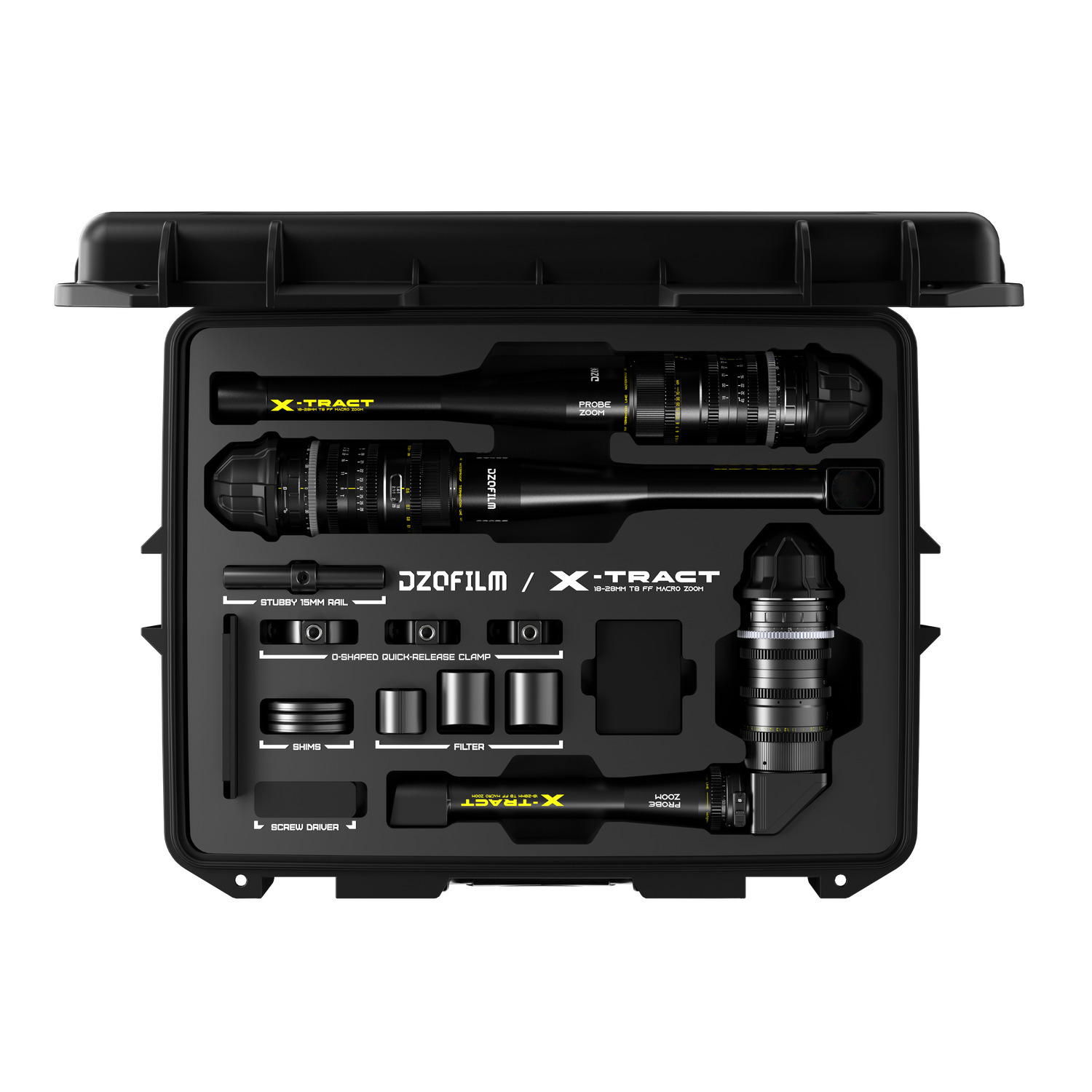 DZOFILM X‑tract 18–28 mm T8 – 0°, 90° a 360°