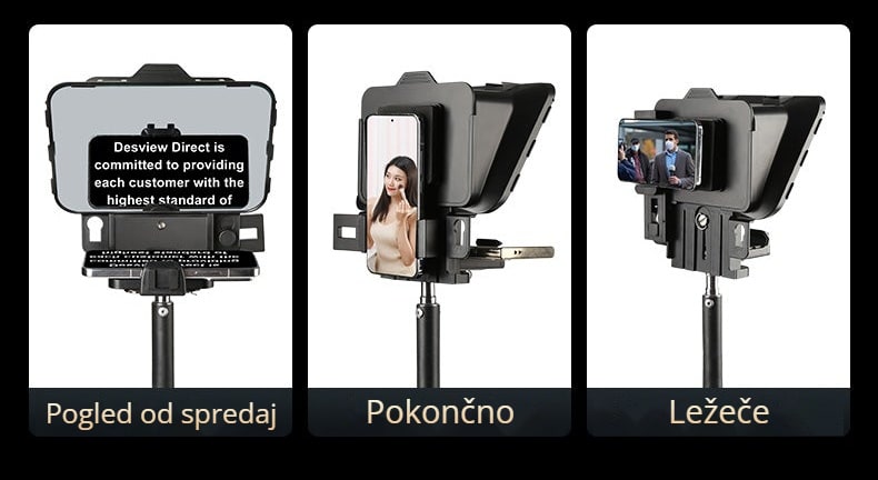 En teleprompter za telefon in fotoaparat