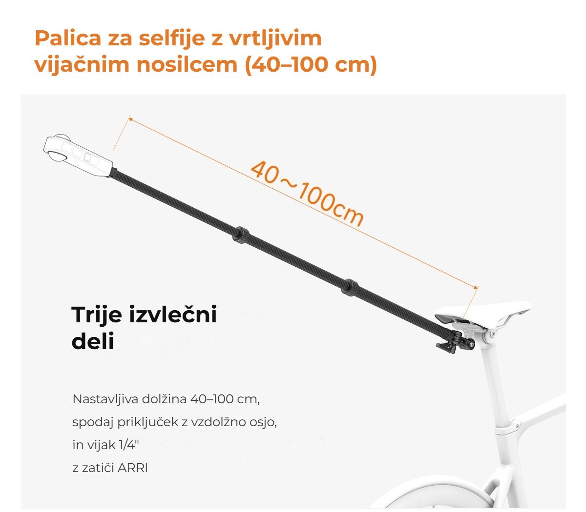 Trije izvlečni deli