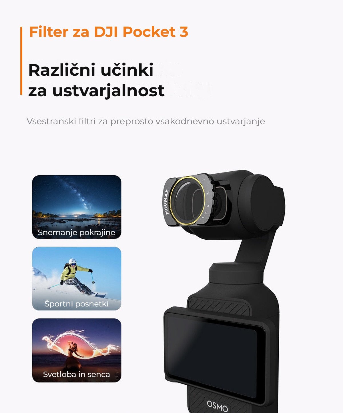 Različni učinki za različne posnetke