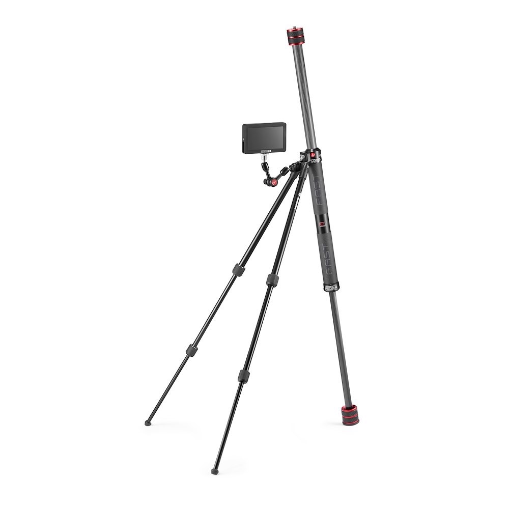 Gim-Pod z izbirno roko Micro Arm in monitorjem na GimBoomu