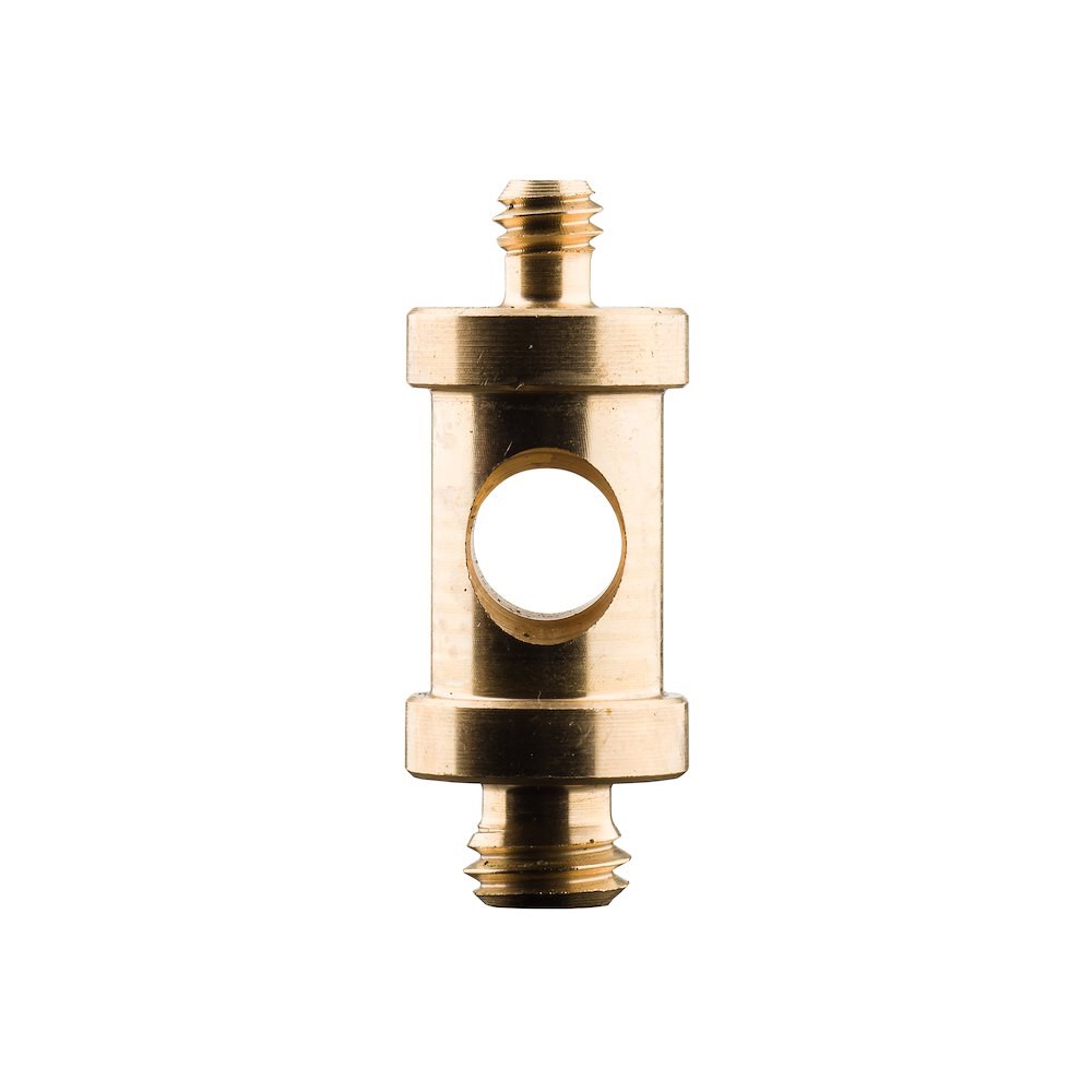 Kratek medeninast spigot Manfrotto 118 s priključkoma 1/4 in 3/8 palca