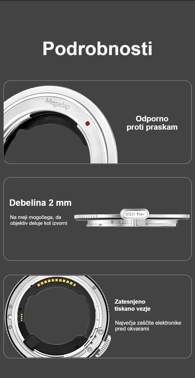 Megadap ETZ21 Pro+ – Debelina 2 mm in zatesnjena elektronika