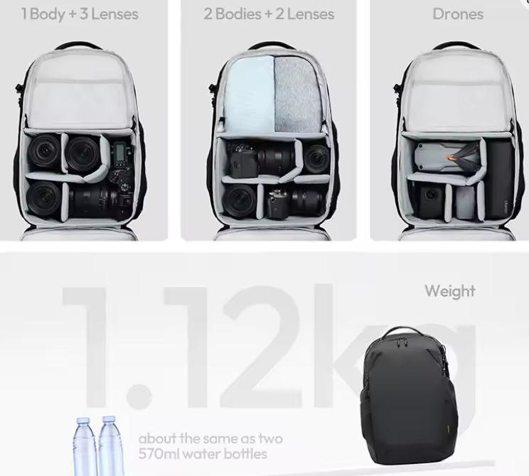Vnitřní uspořádání batohu Ulanzi YY038