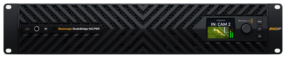 Blackmagic StudioBridge 10G PWR – Nadzor na sprednji plošči