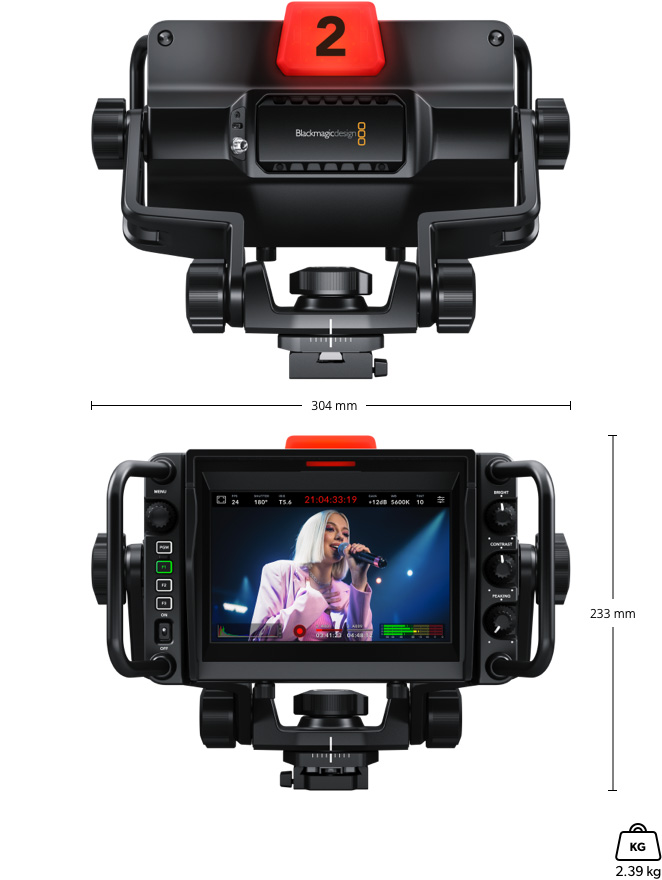 Dimenzijska risba Blackmagic URSA Cine Studio Viewfinder