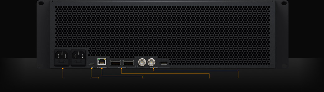 Sprednja in zadnja stran naprave Blackmagic Media Dock Ultra