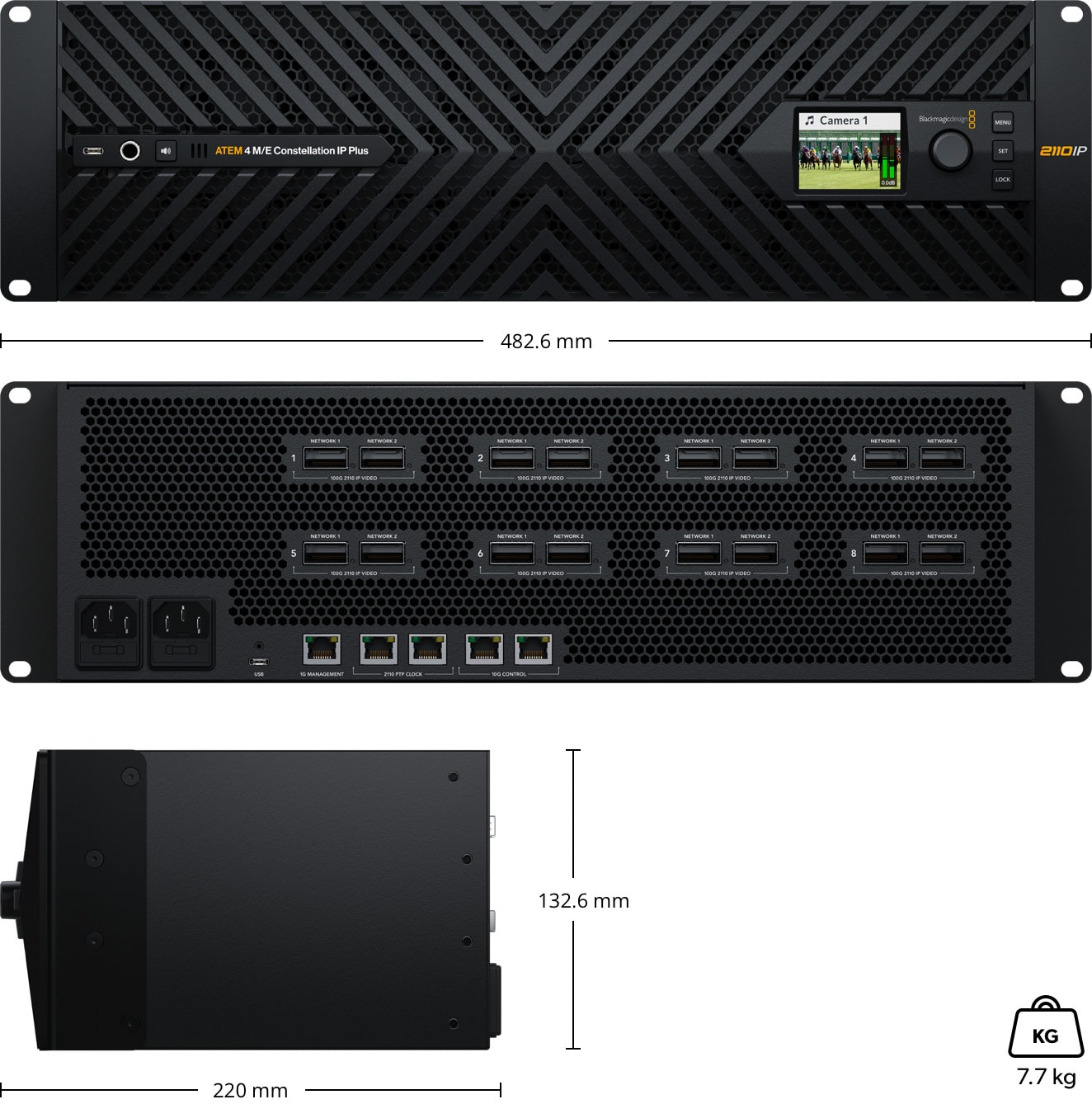 ATEM 4 M/E Constellation IP Plus – Mere in teža