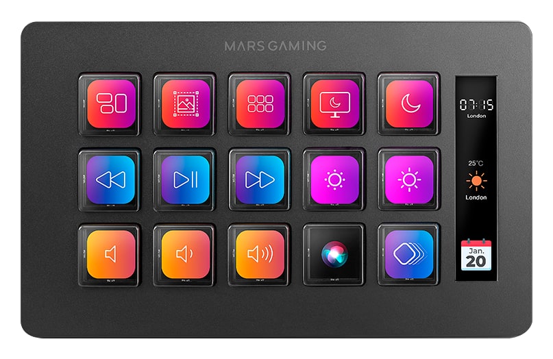 Mars Gaming MSD-ONE – 15 prilagodljivih LCD-tipk