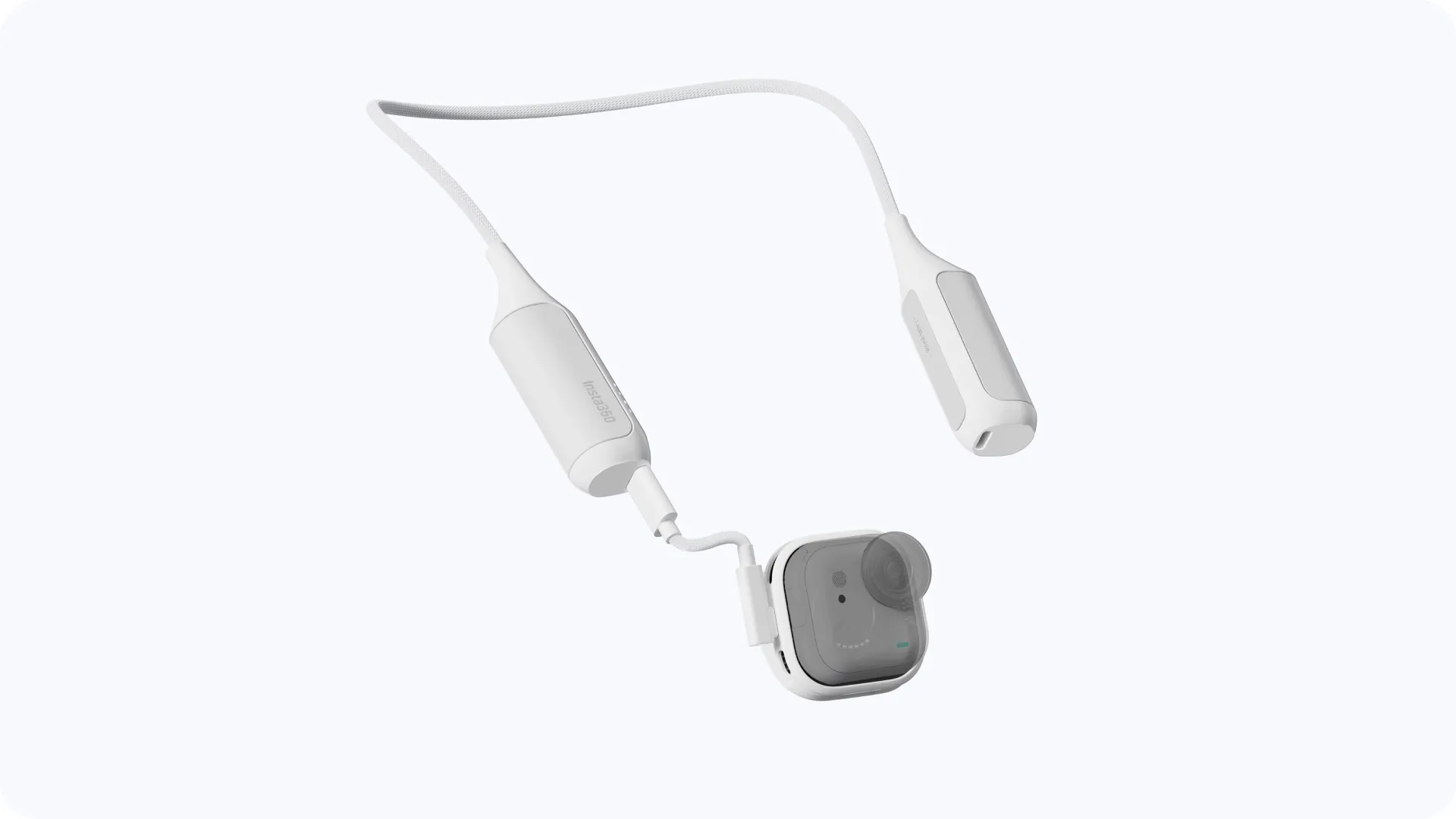 Nosilec FOMO Power Neck Mount, povezan s kamero Insta360 GO Ultra