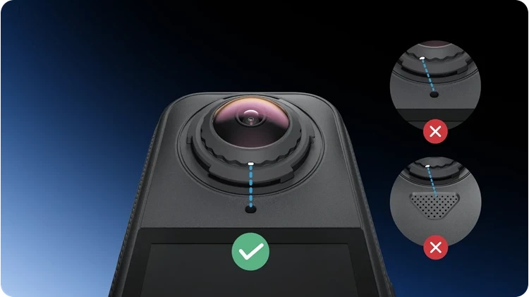 Preverjanje poravnave leče Insta360 X4 Air
