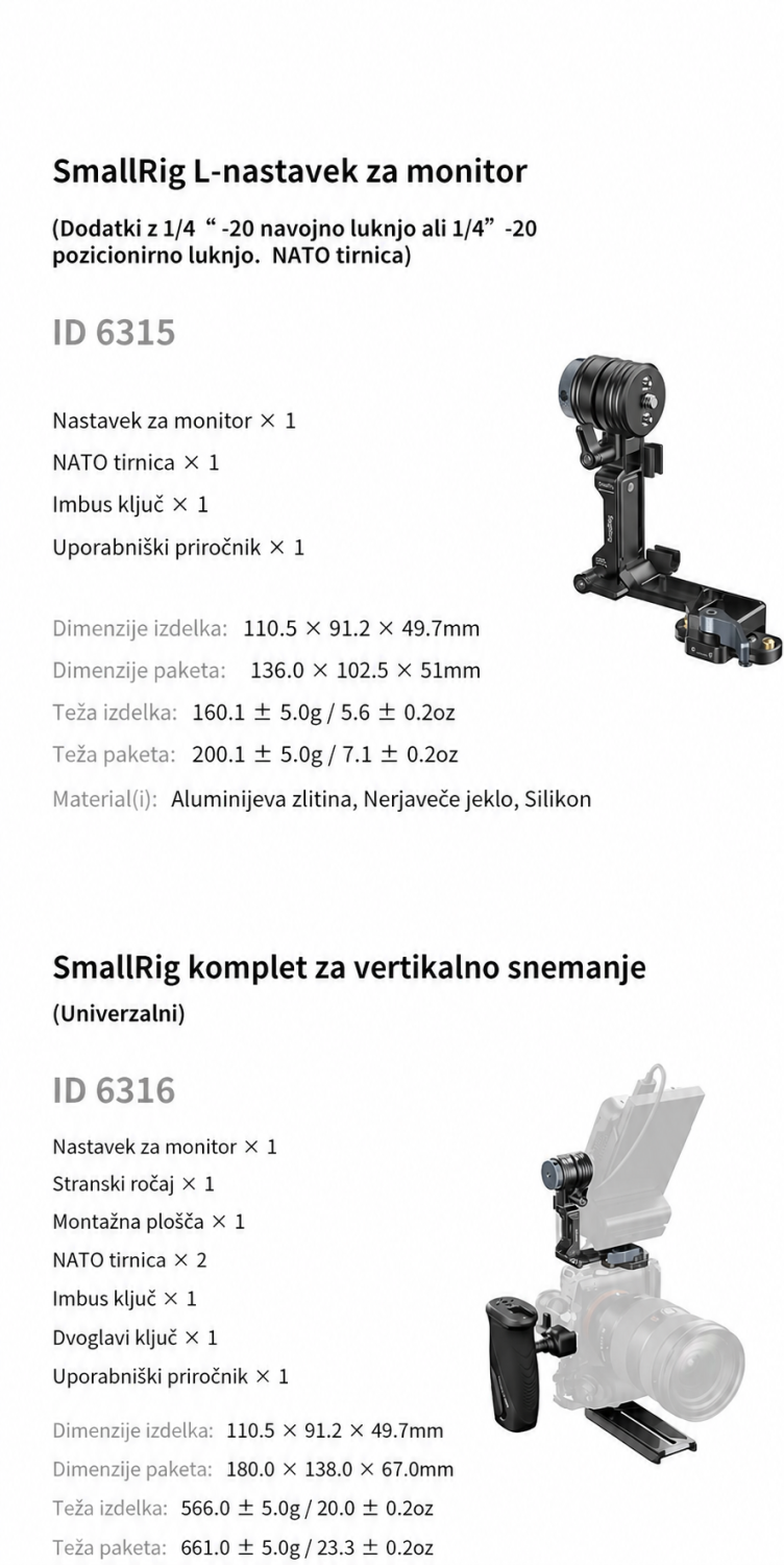 SmallRig Monitor Support 6314 – slovinská infografika 10