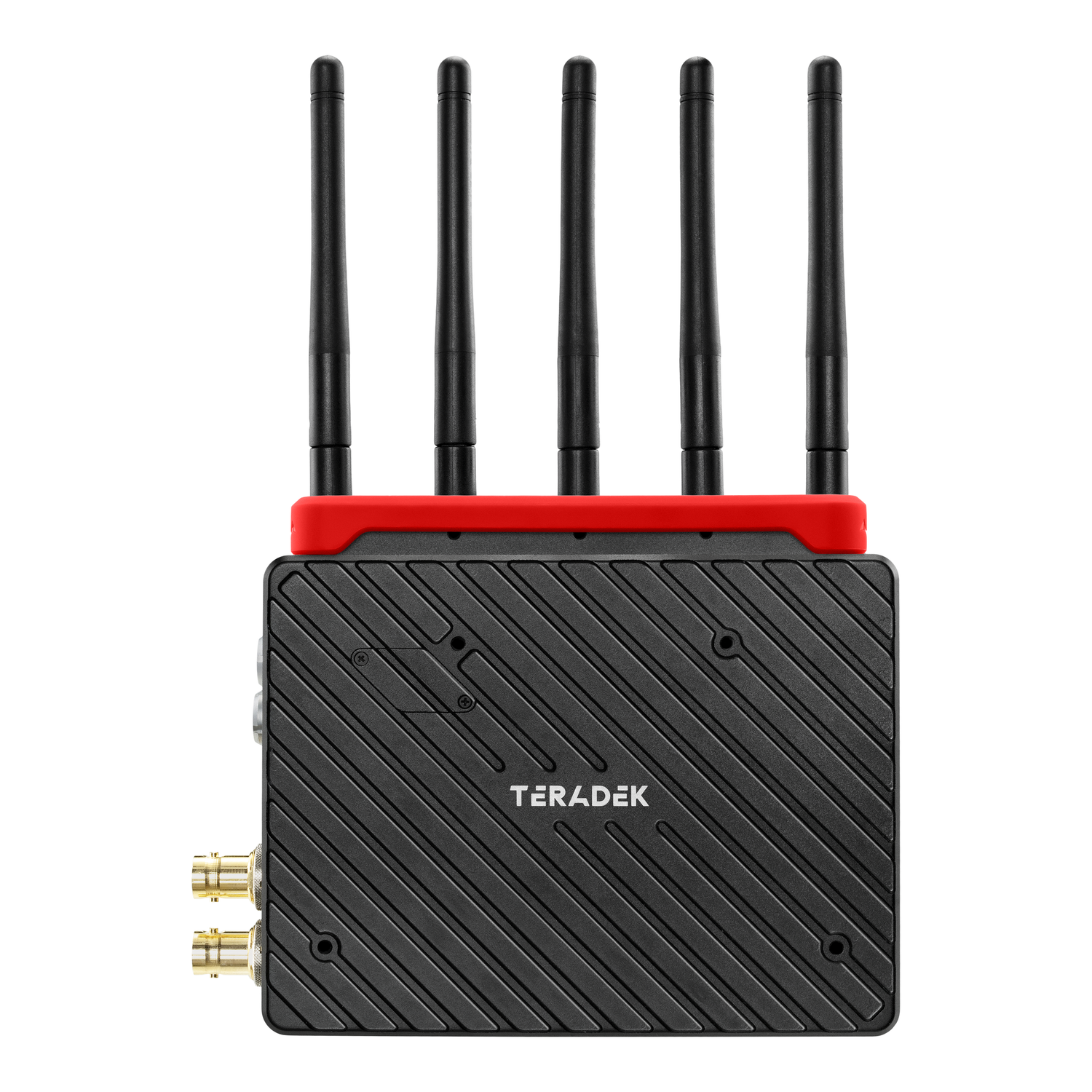 Rdeč identifikacijski trak Teradek 11-0911 na sprejemniku Bolt 6 XT RX