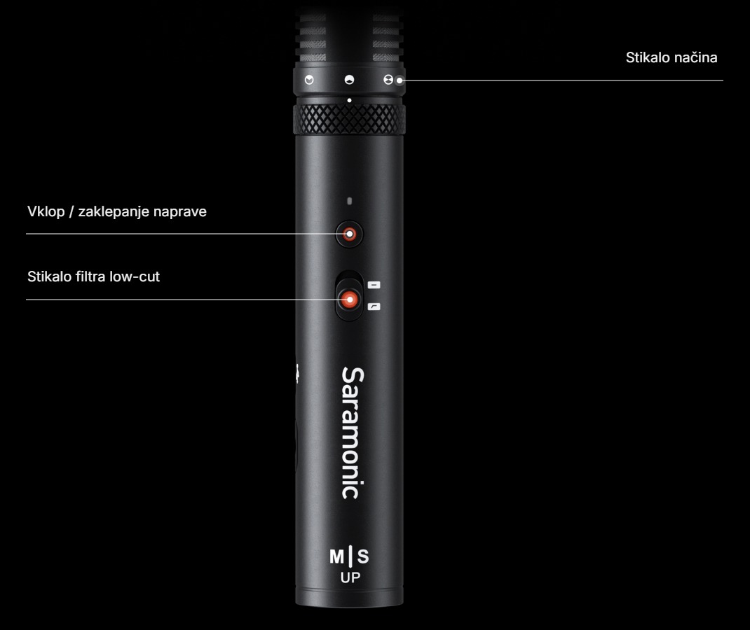 Saramonic SG MS1 – Upravljanje na ohišju