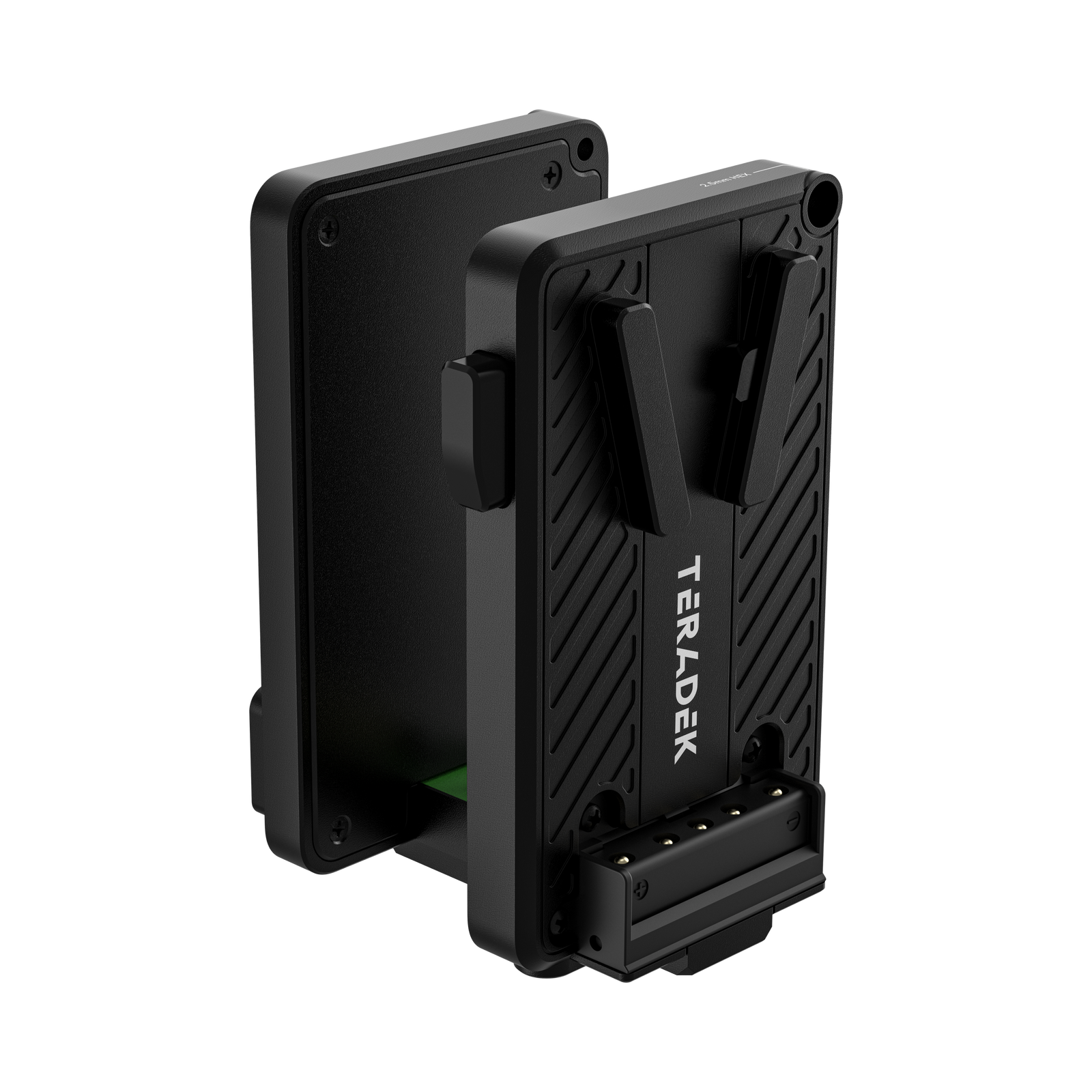 Teradek Bolt 7 Battery Cradle TX V-Mount, sprednji tričetrtinski pogled