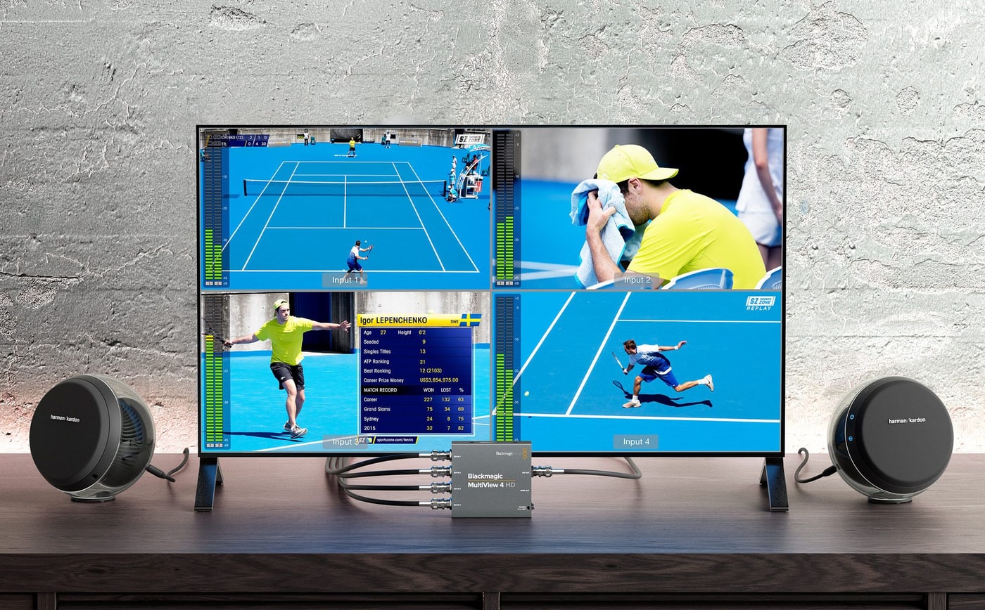 Blackmagic MultiView 4 HD – Štirje pogledi brez štirih monitorjev