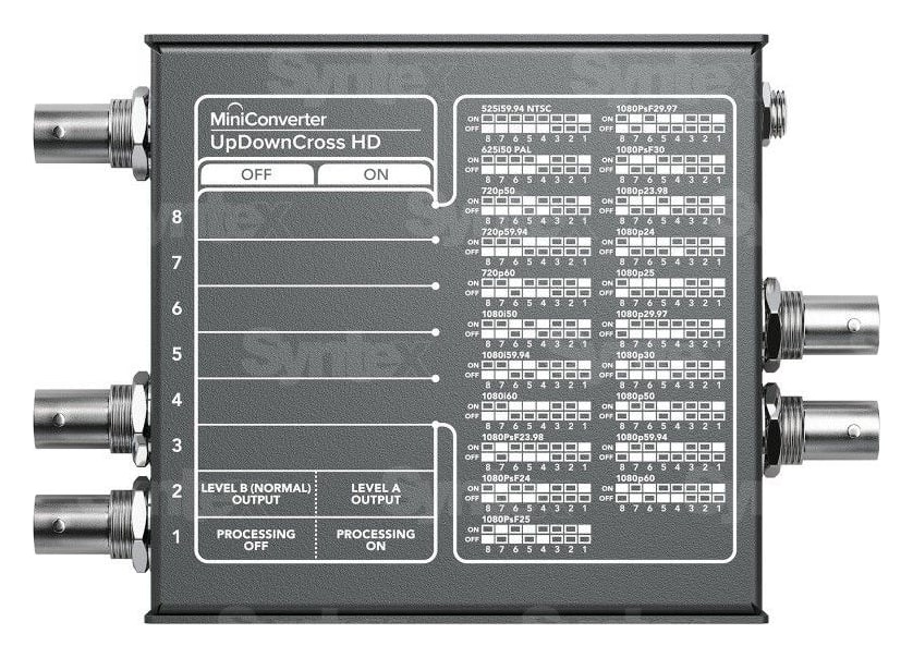 Mini Converter UpDownCross HD – Nastavitev z mini stikali