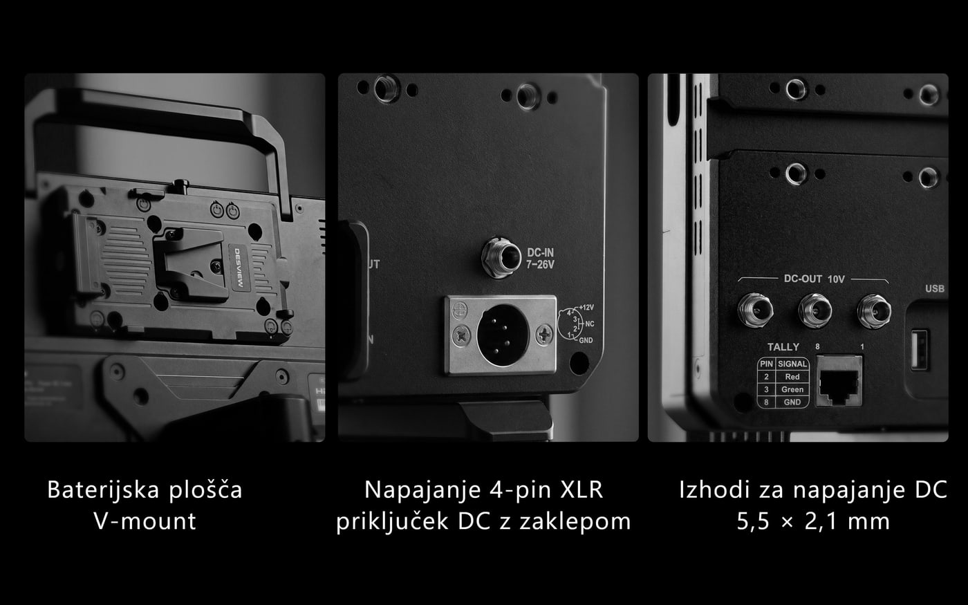 Desview Core OL14 Pro – Napajanje noter in ven