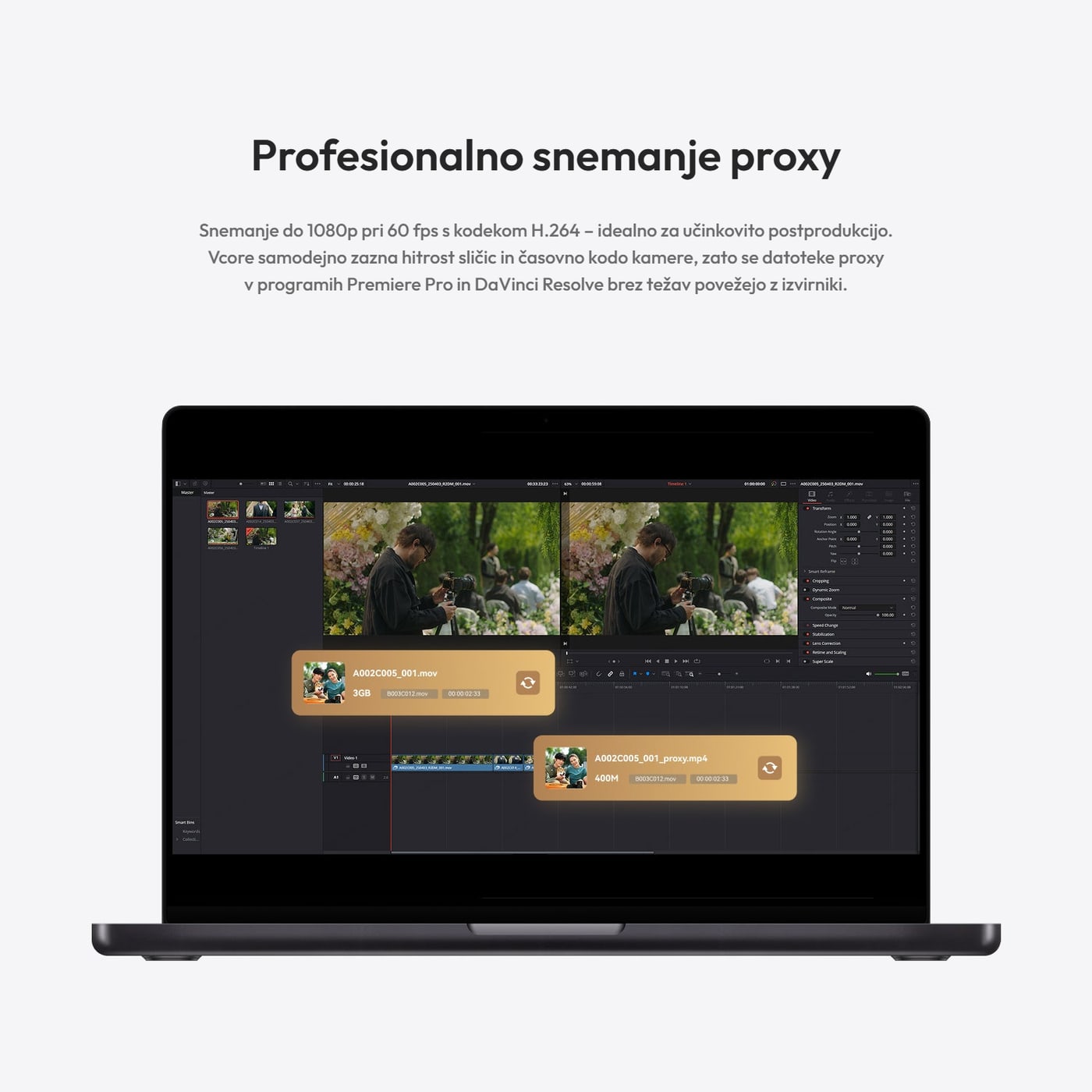 Hollyland Vcore – Snemanje proxy za postprodukcijo