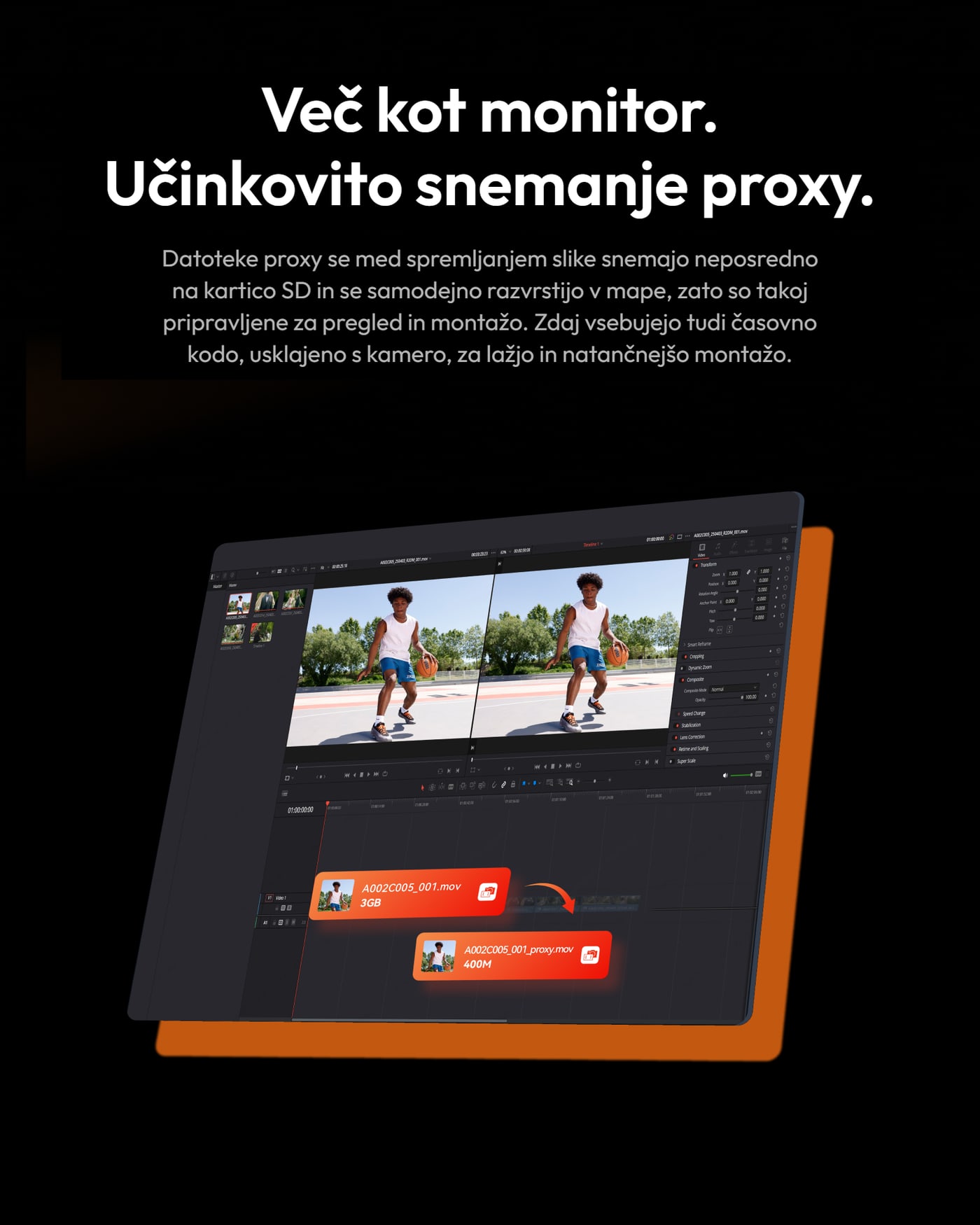 Hollyland Pyro 5 4K – Snemanje proxy s časovno kodo