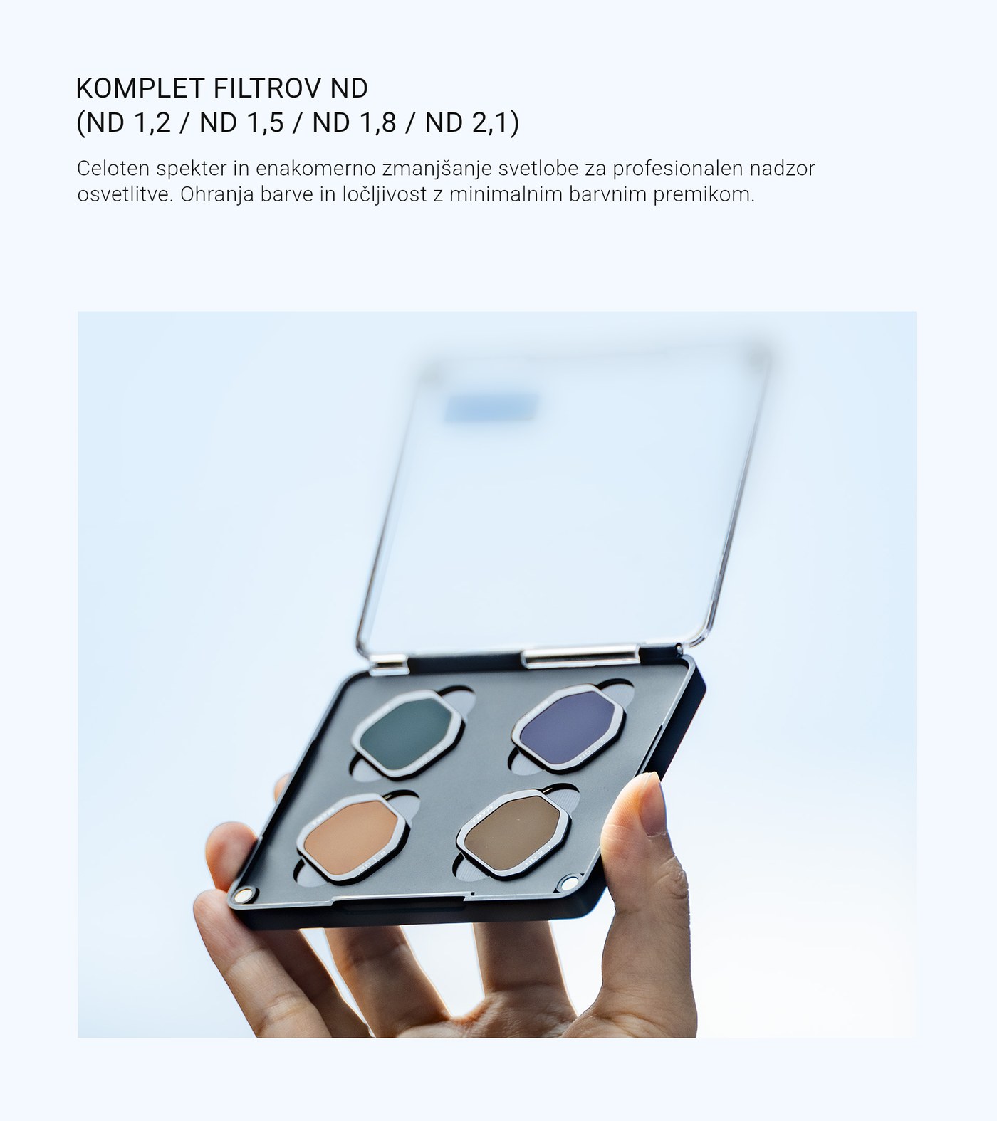 Komplet filtrov ND 1,2 / 1,5 / 1,8 / 2,1
