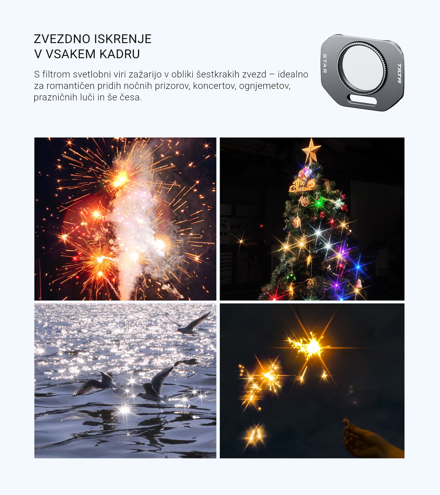 Šestkrake zvezde v temi