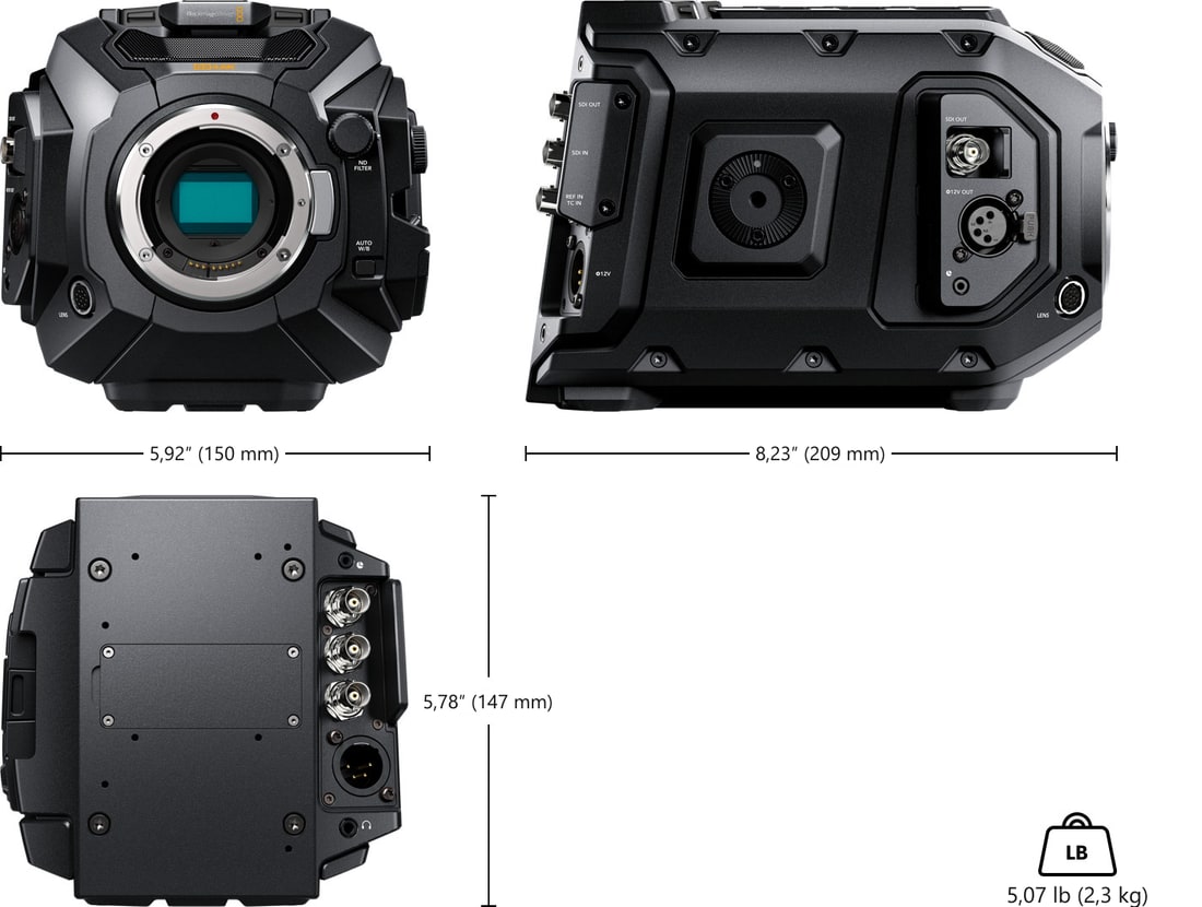 Blackmagic URSA Mini Pro 4.6K G2 – Mere in teža