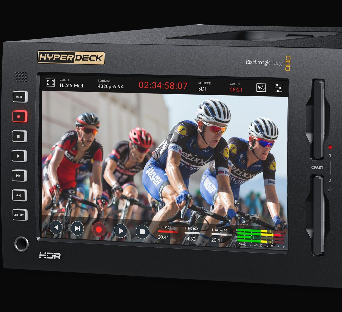 HyperDeck Extreme 8K HDR – Velik svetel zaslon na dotik