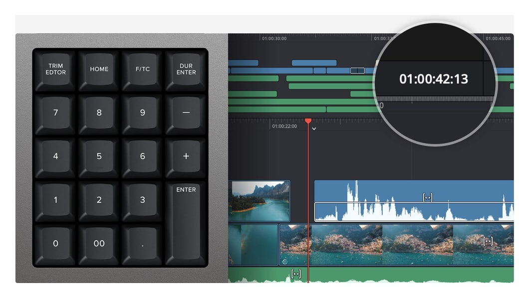 DaVinci Resolve Editor Keyboard – Blok za vnos časovne kode