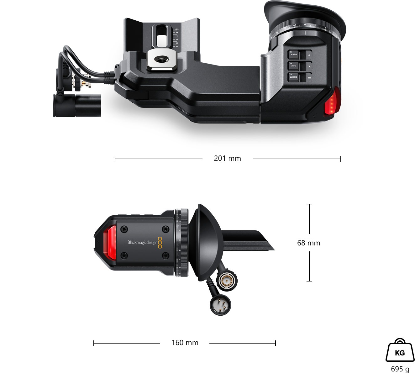 Blackmagic Design URSA Viewfinder – Mere in teža