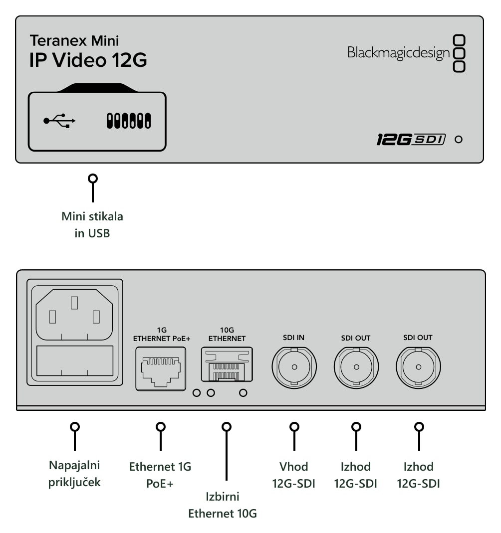 Teranex Mini IP Video 12G – Priključki