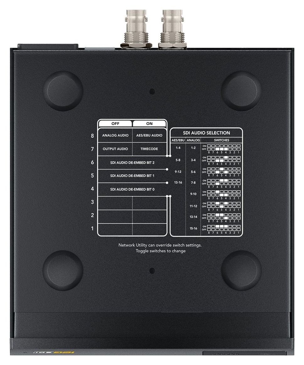 Teranex Mini SDI to Audio 12G – Nastavitve z mini stikali, prek USB in Etherneta