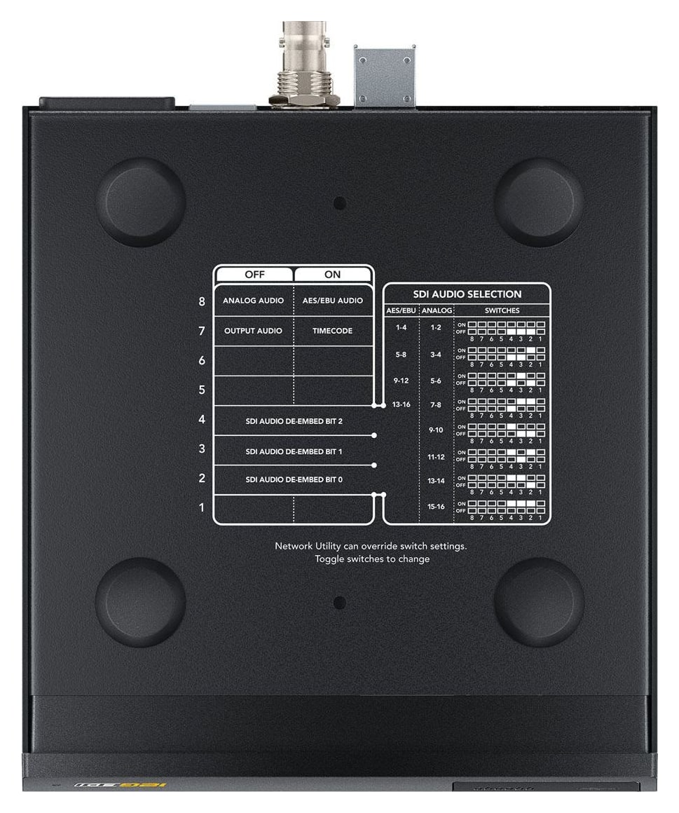 Teranex Mini Optical to HDMI 12G – Nastavitve z mini stikali, prek USB in Etherneta