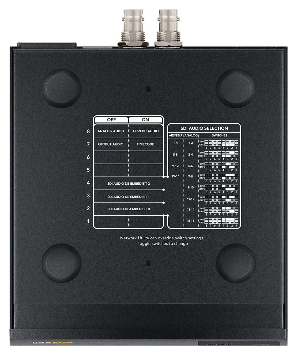 Teranex Mini SDI to HDMI 12G – Nastavitve z mini stikali, prek USB in Etherneta