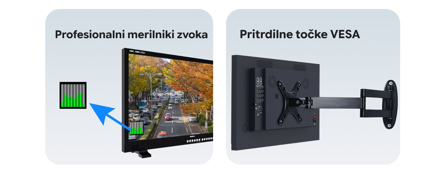 Zvok, pritrditev in merilna orodja