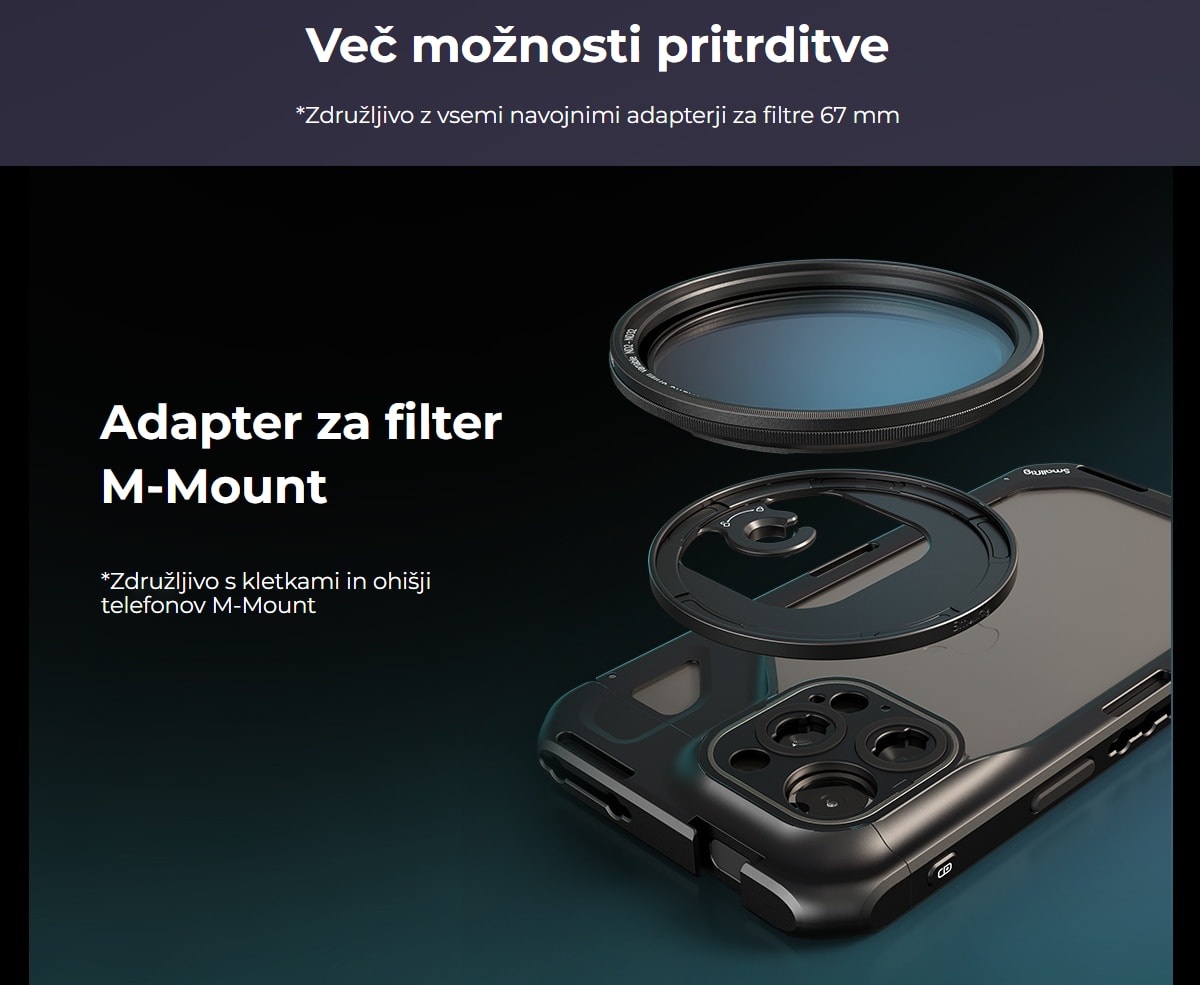SmallRig 4727 Attachable CPL Filter with M-mount Filter Adapter 67mm