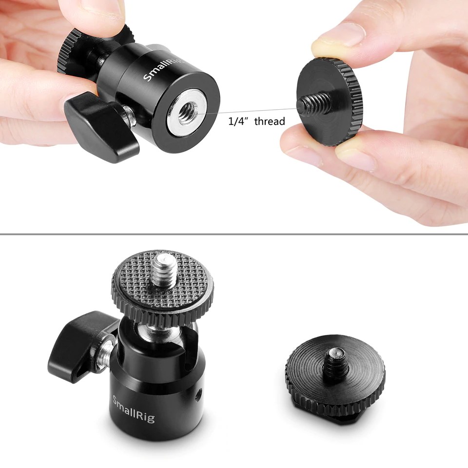 1/4″ nosilec za fotoaparat Hot shoe z dodatnim 1/4″ vijakom (paket 2 kosov)
