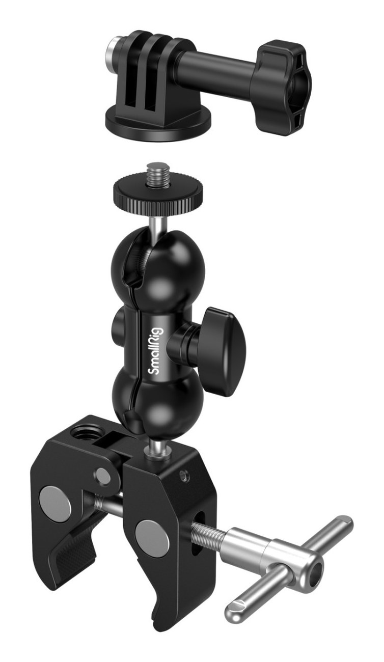Večnamenska dvojna krogelna glava z objemko in 1/4″ vijakom 1138