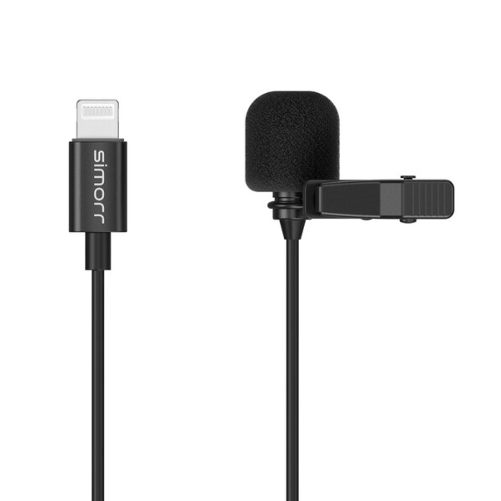 Simorr Wave L3 Lavalier mikrofon za naprave z osvetlitvijo (črn)