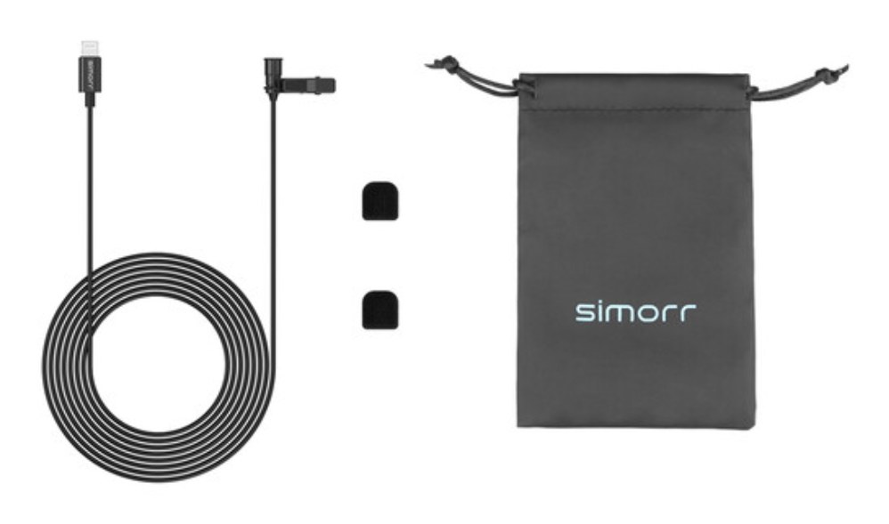 Simorr Wave L3 Lavalier mikrofon za naprave z osvetlitvijo (črn)